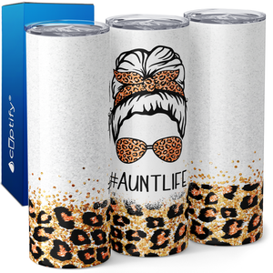 AuntLife Leopard Print 20oz Skinny Tumbler