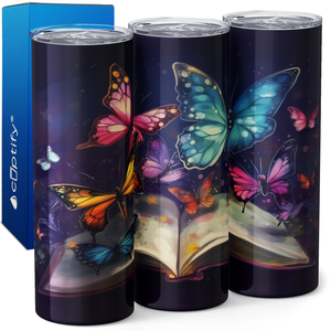 Butterfly Book 20oz Skinny Tumbler