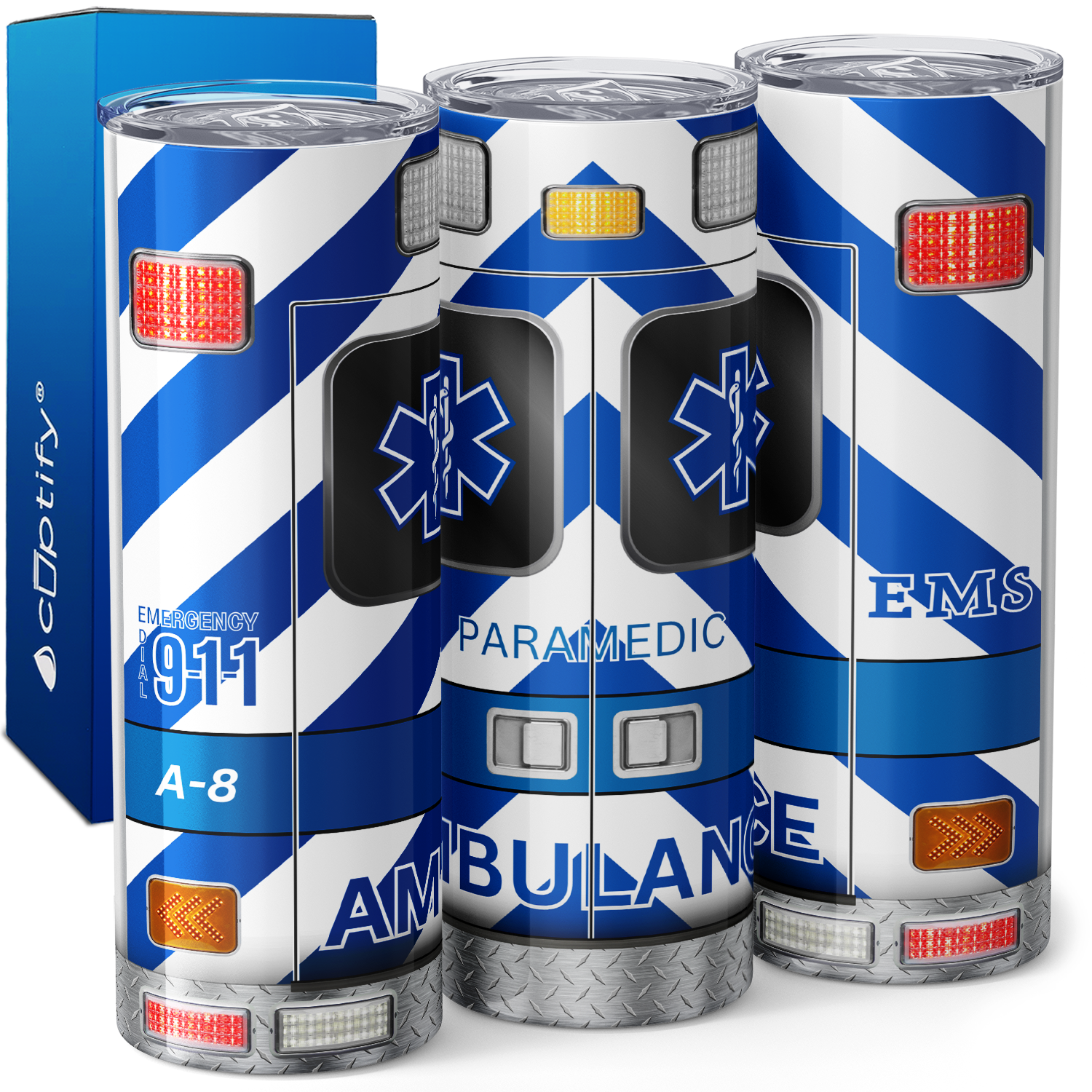 Paramedic Ambulance Blue 20oz Skinny Tumbler