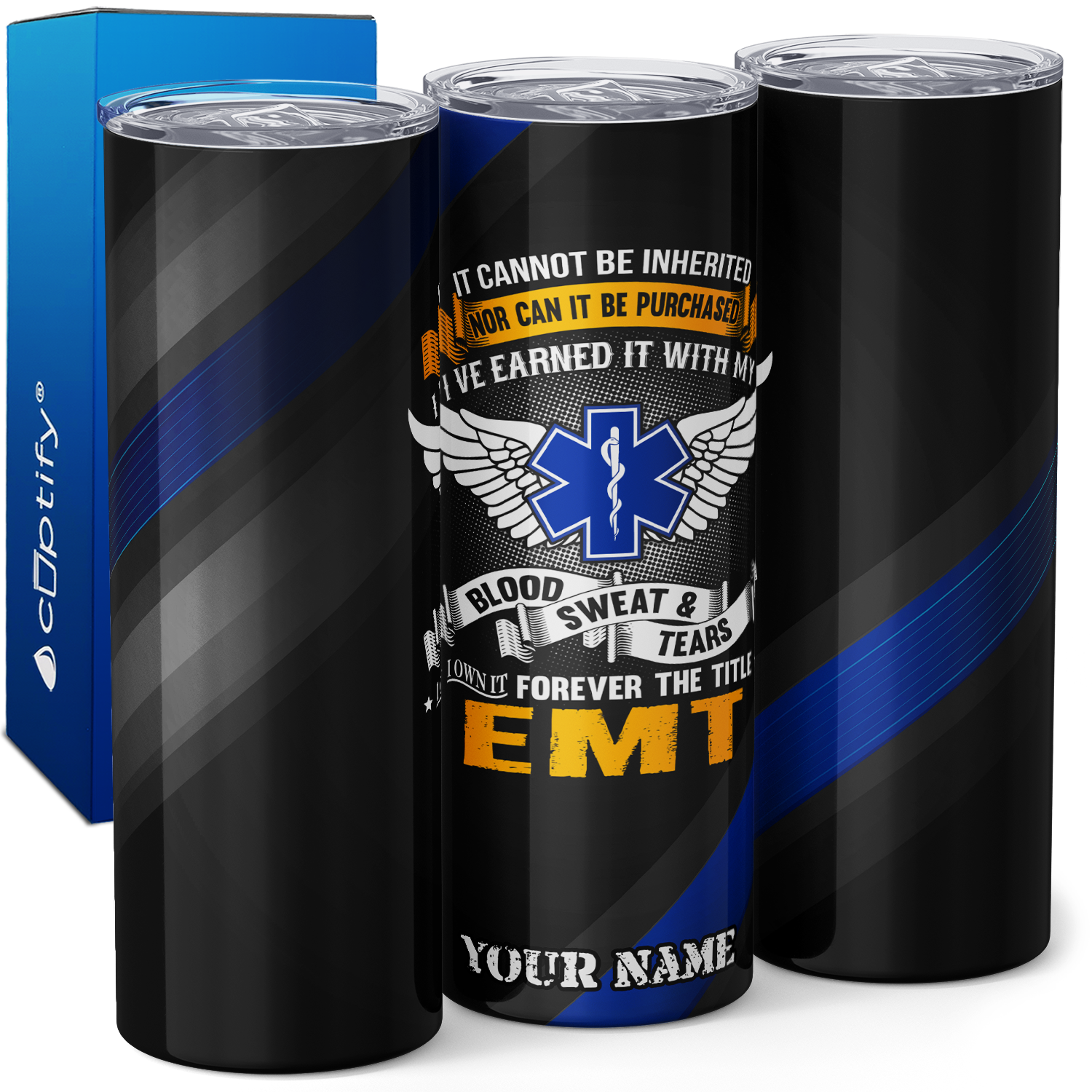 Personalized EMT Title 20oz Skinny Tumbler