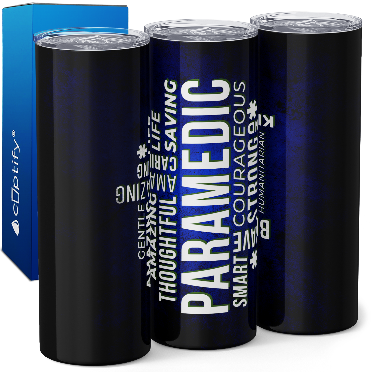 Paramedic Blue Words 20oz Skinny Tumbler