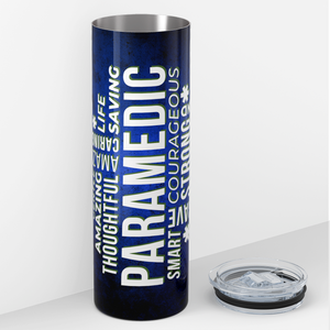 Paramedic Blue Words 20oz Skinny Tumbler