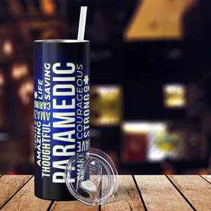 Paramedic Blue Words 20oz Skinny Tumbler