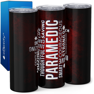 Paramedic Red Words 20oz Skinny Tumbler