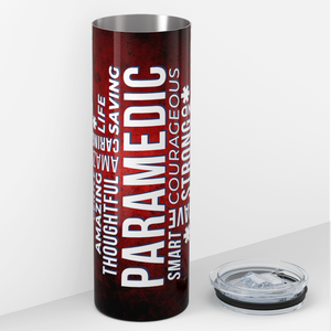 Paramedic Red Words 20oz Skinny Tumbler