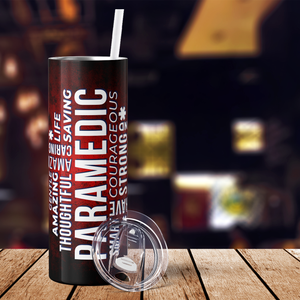 Paramedic Red Words 20oz Skinny Tumbler