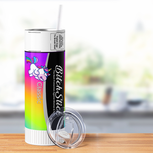 Bitch Stick Rainbow Unicorn 20oz Skinny Funny Tumbler