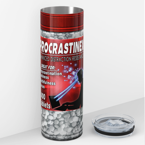 Procrastinex 20oz Skinny Funny Tumbler