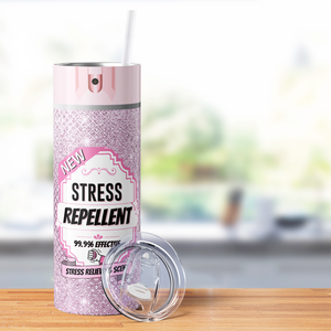 Stress Repellent 20oz Skinny Funny Tumbler