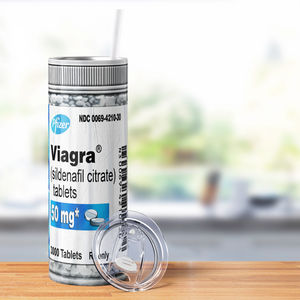 Viagra Pill Bottle 20oz Skinny Funny Tumbler