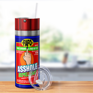 Asshole Replellent Blue and Red 20oz Skinny Funny Tumbler