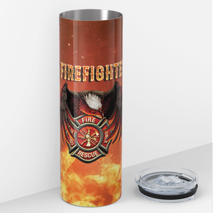 Firefighter American Eagle 20oz Skinny Tumbler