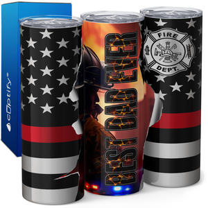 Firefighter Best Dad Ever 20oz Skinny Tumbler