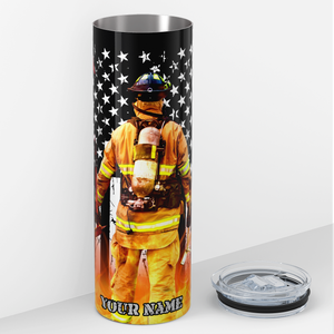 Personalized Bravery Courage Firefighter 20oz Skinny Tumbler