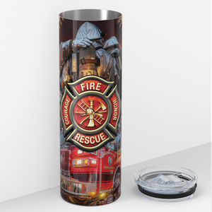 Firefighters Fire Honor Rescue Courage 20oz Skinny Tumbler