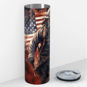 Personalized Firefighter Walking 20oz Skinny Tumbler