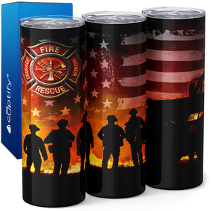 Firefighters Standing 20oz Skinny Tumbler