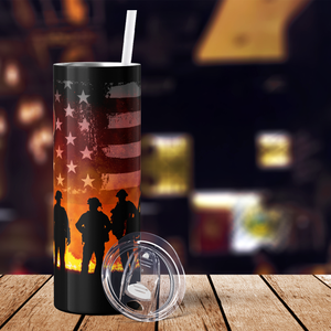 Firefighters Standing 20oz Skinny Tumbler