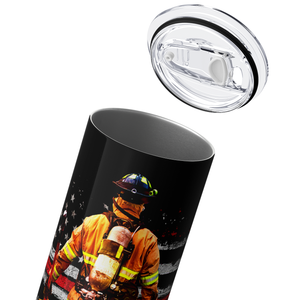 Personalized Firefighter Truck 20oz Skinny Tumbler