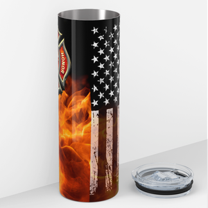 Firefighter Flag Bravery Courage and Honor 20oz Skinny Tumbler