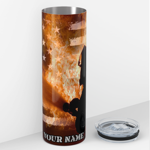 Personalized Firefighter using Hose 20oz Skinny Tumbler