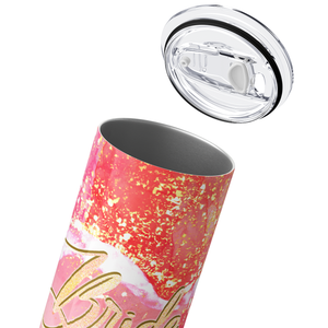 Bride on Gold and Pink Glitters 20oz Skinny Tumbler