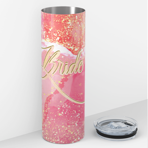 Bride on Gold and Pink Glitters 20oz Skinny Tumbler