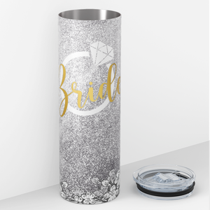 Bride on Silver Glitters 20oz Skinny Tumbler