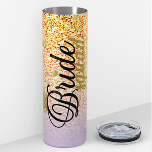 Bride Squad Gold and Pink 20oz Skinny Tumbler