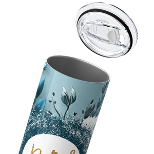 Bride with Teal Florals 20oz Skinny Tumbler