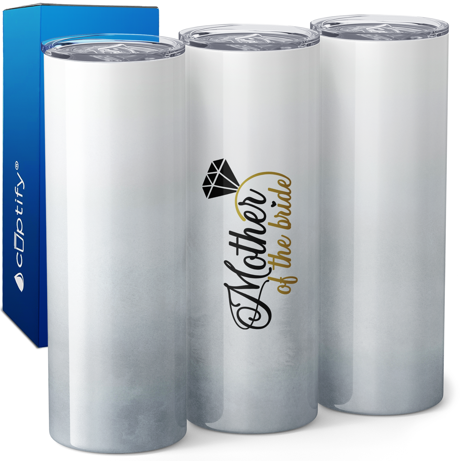 Mother of the Bride with Diamond 20oz Skinny Tumbler