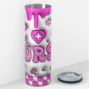 Pink Inflated Nurse 20oz Skinny Tumbler