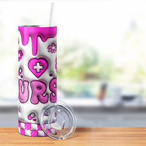 Pink Inflated Nurse 20oz Skinny Tumbler