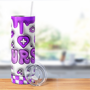 Purple Inflated Nurse 20oz Skinny Tumbler