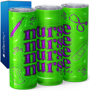 Lime Green Nurse Life 20oz Skinny Tumbler