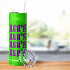 Lime Green Nurse Life 20oz Skinny Tumbler