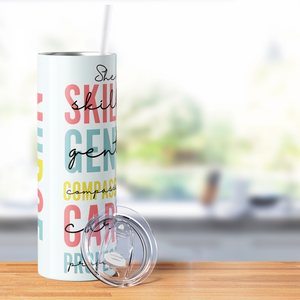 She is Skilled Gentle Caring Professional Nurse 20oz Skinny Tumbler