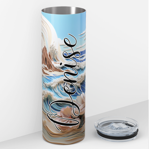 Personalized Beach 3D 20oz Skinny Tumbler