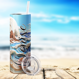 Personalized Beach 3D 20oz Skinny Tumbler