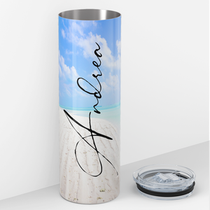 Personalized Beach Iridescent 20oz Skinny Tumbler