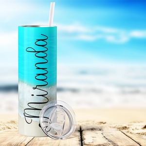 Personalized Beach Lover 20oz Skinny Tumbler