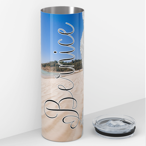 Personalized Pearly Beach 20oz Skinny Tumbler