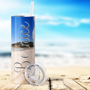 Personalized Pearly Beach 20oz Skinny Tumbler