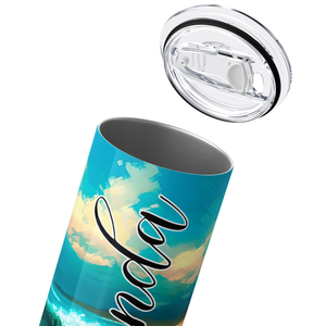 Personalized Beach Waves 20oz Skinny Tumbler