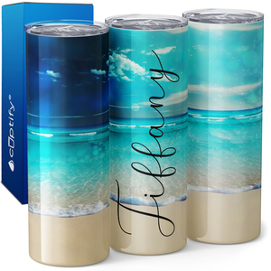 Personalized Dreamy Beach 20oz Skinny Tumbler