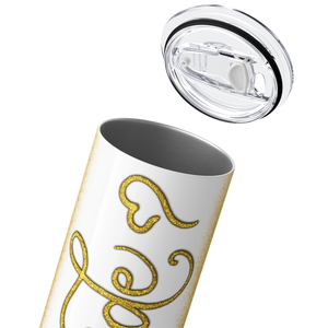 Bride Gold Hearts 20oz Skinny Tumbler