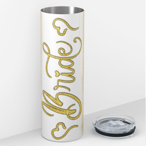 Bride Gold Hearts 20oz Skinny Tumbler