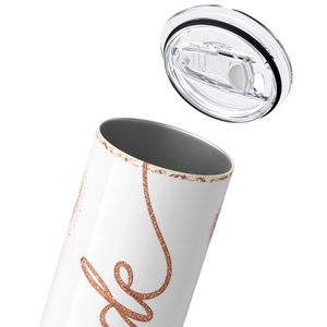 Bride Rose Gold Glitter 20oz Skinny Tumbler