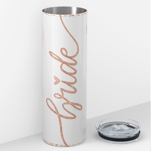 Bride Rose Gold Glitter 20oz Skinny Tumbler