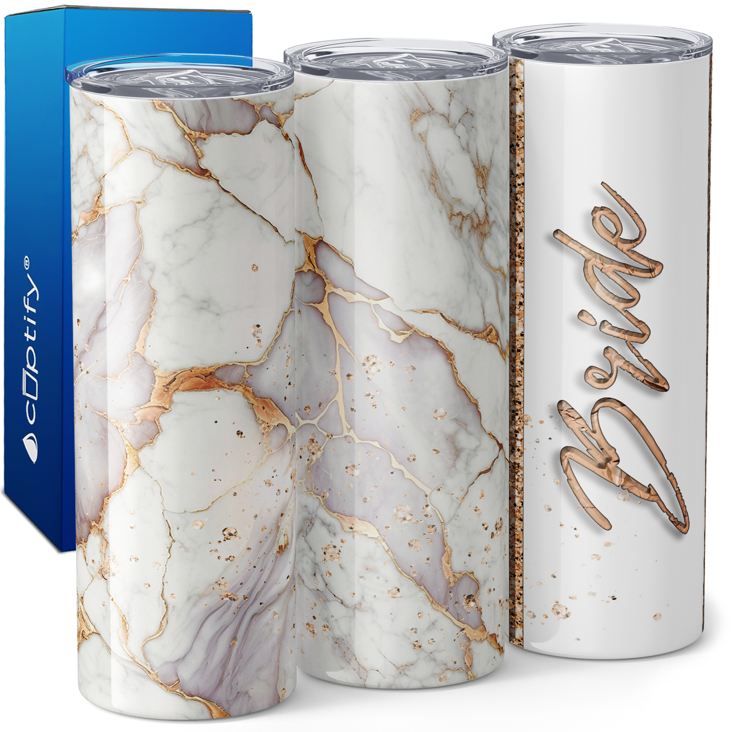 Gold Marble Bride 20oz Skinny Tumbler